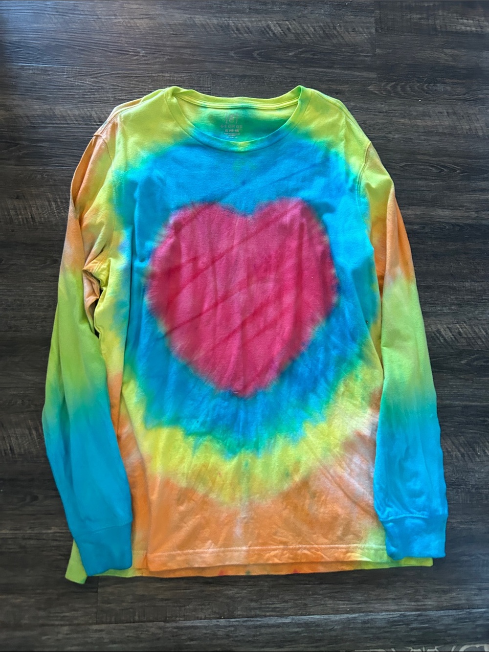 Tie-Dye Heart Long Sleeve Shirt - Multicolor